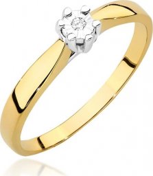 Best Diamonds złoty pierścionek z brylantem 0.01ct 17