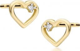  Best Diamonds złote kolczyki serca z brylantami 0,01 ct Uniwersalny