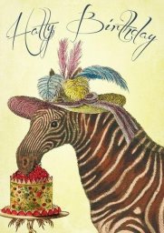  Madame Treacle Karnet B6 z kopertą Urodziny Zebra w kapeluszu