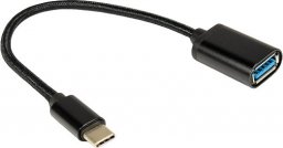 Kabel USB Inter-Tech USB-C - USB-A 0.2 m Czarny (88885582)