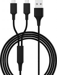 Kabel USB Smrter USB-A - microUSB 1.2 m Czarny (SMRTER_HYDRA_DUO_M_BK)