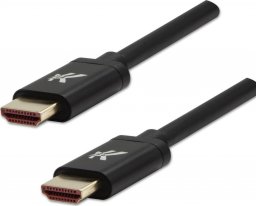  Video Kabel HDMI M - HDMI M, HDMI 2.1 - Ultra High Speed, 1m, pozłacane złącza, aluminiowa obudowa,, czarny, Logo 8K@60Hz, 48Gb/s