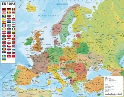  PLAKAT MAPA EUROPY FLAGI 50x40cm /0163