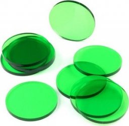  Crafters Crafters: Podstawki akrylowe - Transparentne - Okrągłe 50 x 3 mm - Zielone (10)