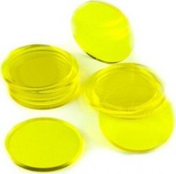  Crafters Crafters: Podstawki akrylowe - Transparentne - Okrągłe 50 x 3 mm - Żółte (10)