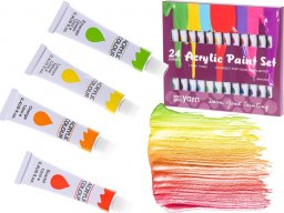  Farby akrylowe artystyczne wielokolorowe 24 tubki