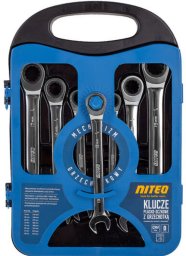 NiteoKlucze płasko oczkowe z grzechotką 8-19mm stal CrV Niteo
