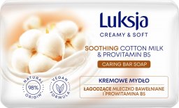  Sarantis Luksja Creamy & Soft Łagodzące Kremowe Mydło w kostce Mleczko Bawełniane & Prowitamina B5 90g