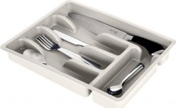 Vilde Organizer na sztućce przybory wkład do szuflady popielaty 5 przegródek 36x25,5x6 cm