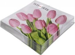  Serwetki Tete a Tete Lovely Tulips 3-warstwowe 33x33cm składane 1/4 20szt. w paczce