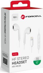 Słuchawka ForCell FORCELL zestaw słuchawkowy / słuchawki Stereo do Apple iPhone Lightning 8-pin biały HR-ME25