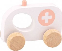  Tooky Toy TOOKY TOY Drewniane Autko Ambulans do Pchania dla Dzieci