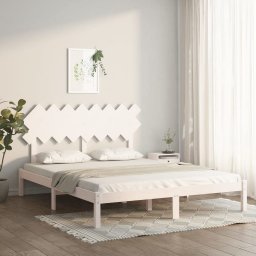 vidaXL vidaXL Rama łóżka, biała, 160 x 200 cm, lite drewno