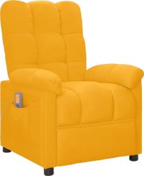  vidaXL vidaXL Rozkładany fotel masujący, żółty, obity tkaniną