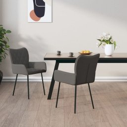  vidaXL vidaXL Krzesła stołowe, 2 szt., ciemnoszare, tapicerowane tkaniną