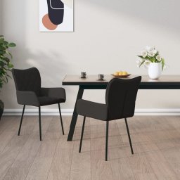  vidaXL vidaXL Krzesła stołowe, 2 szt., czarne, tapicerowane tkaniną