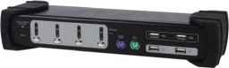 Przełącznik Equip KVM Switch Equip 4x USB/PS2 Dual Monitor schwarz mit Audio - 331544