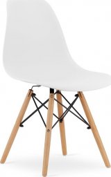  Elior Zestaw białych minimalistycznych krzeseł 4szt. - Naxin 4S