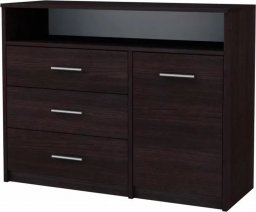Elior Komoda z szufladami i półkami do salonu wenge - Migres 4X