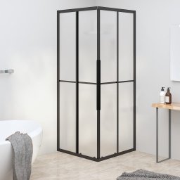  vidaXL vidaXL Kabina prysznicowa, mrożone szkło ESG, 80x80x180 cm, czarna