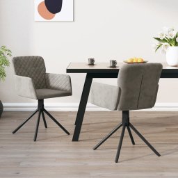  vidaXL vidaXL Obrotowe krzesła stołowe, 2 szt., jasnoszare, aksamitne