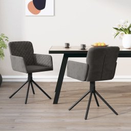  vidaXL vidaXL Obrotowe krzesła stołowe, 2 szt., ciemnoszare, aksamitne