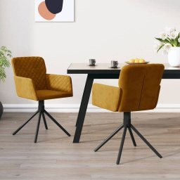  vidaXL vidaXL Obrotowe krzesła stołowe, 2 szt., brązowe, aksamitne