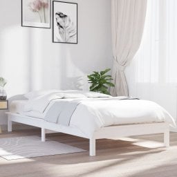  vidaXL vidaXL Rama łóżka, biała, 90 x 200 cm, lite drewno sosnowe