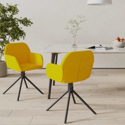  vidaXL vidaXL Obrotowe krzesła stołowe, 2 szt., żółte, obite aksamitem