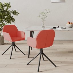  vidaXL vidaXL Obrotowe krzesła stołowe, 2 szt., różowe, obite aksamitem