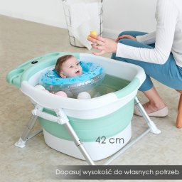 OEM Wanienka składana do kąpieli dla dzieci z poduszką w kolorze miętowym - zielona