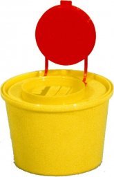 Artech Pojemnik na odpady ostre z otworem wrzutowym wym. 75 x 33 mm, poj. 1l (Kolor żółty)