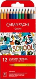  Caran d`Arche Kredki permanentne CARAN DACHE, 12 kolorów, School Line