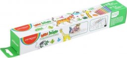  Keyroad Naklejka na ścianę KEYROAD Jungle Animal, do kolorowania, 206x30cm + 8 kredek, mix kolorów