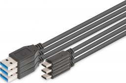 Kabel USB Digitus DIGITUS 3er USB 2.0 Typ-C-A Lade-/Datenkabel St/St 1.0m sw