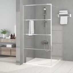 vidaXL vidaXL Ścianka prysznicowa srebrna, 100x195 cm przezroczyste szkło ESG