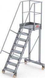Lero Aluminiowy podest roboczy jezdny (wys. 196 cm, 8 stopni, 4 koła)