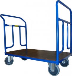  WiZ Wózek platformowy dwuburtowy, platforma z blachy. Wym. 1000x600mm (Ładowność: 400kg)