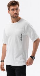  Ombre T-shirt męski bawełniany OVERSIZE - biały S1628 L