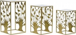  DKD Home Decor Komplet 3 Stolików DKD Home Decor Lustro Drzewo Złoty Metal (3 pcs) (40 x 40 x 70 cm)