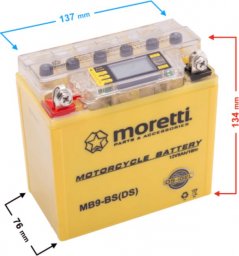  Moretti Akumulator AGM (I-GEL) MB9-BS Moretti ze wskaźnikiem 12V 9Ah 85A L+