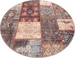  Dywany Łuszczów Dywan ANTIKA ancient rust, koło nowoczesny patchwork, grecki do prania - terakota, koło 200 cm