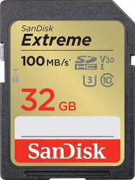 Karta SanDisk Extreme SDHC 32 GB Class 10 UHS-I/U3 V30 (SDSDXVT-032G-GNCIN)