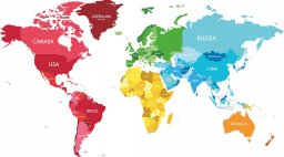 naSciane Naklejki na ścianę Mapa świata 200 cm nazwy państw