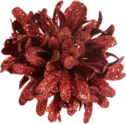  Eurofirany Sztuczny kwiat dekoracyjny z brokatem NETTE czerwony x12