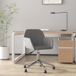 Krzesło biurowe vidaXL vidaXL Obrotowe krzesło biurowe, jasnoszare, tapicerowane tkaniną