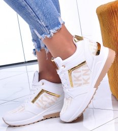  Pantofelek24 Białe trampki sneakersy na niskim koturnie /B5-3 12467 T630/ 41