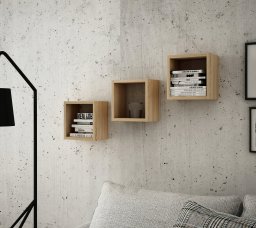 artmeble24 Półka ścienna, regał, kwadrat na ksiązki 3 szt.