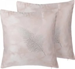  Beliani Lumarko 2 poduszki dekoracyjne w pióra 45 x 45 cm różowe SILENE!