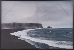  Beliani Lumarko Obraz na płótnie w ramie morze 93 x 63 cm niebiesko-szary ORTONA!